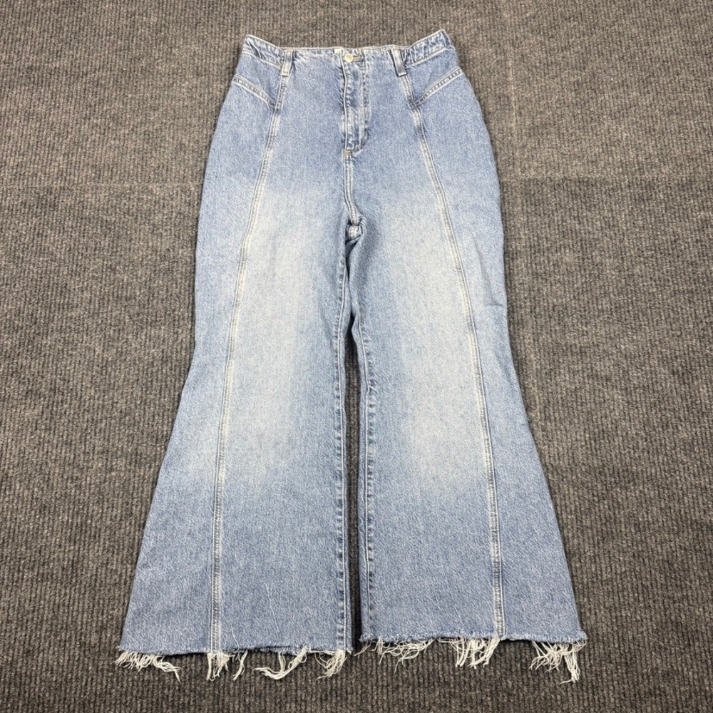 Free People We The Free Florence Flare Jeans Hi Rise Retro Light Wash Size 31